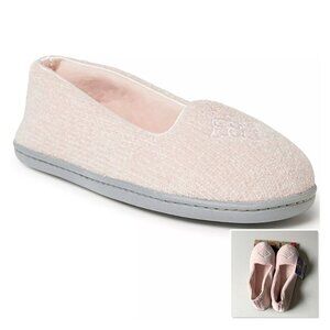 Dearfoams Rebecca Dusty Pink Chenille Closed Back House Slipper Sz M 7-8 NWT